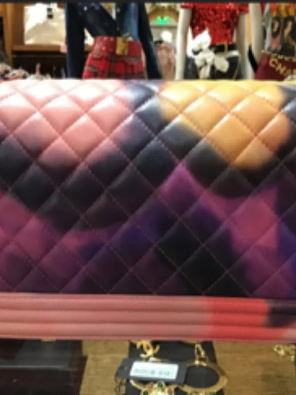 Chanel Multicolor Quilted Lambskin Flower Power Boy Bag Medium
